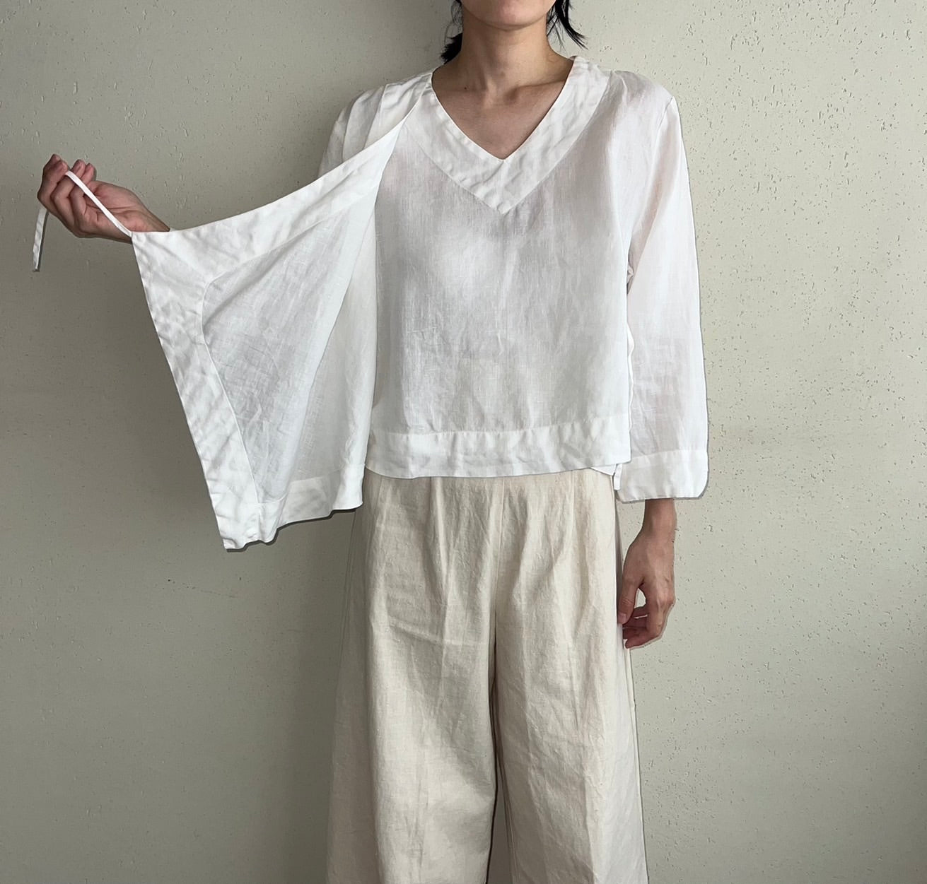 90s Linen Blouse Made in USA