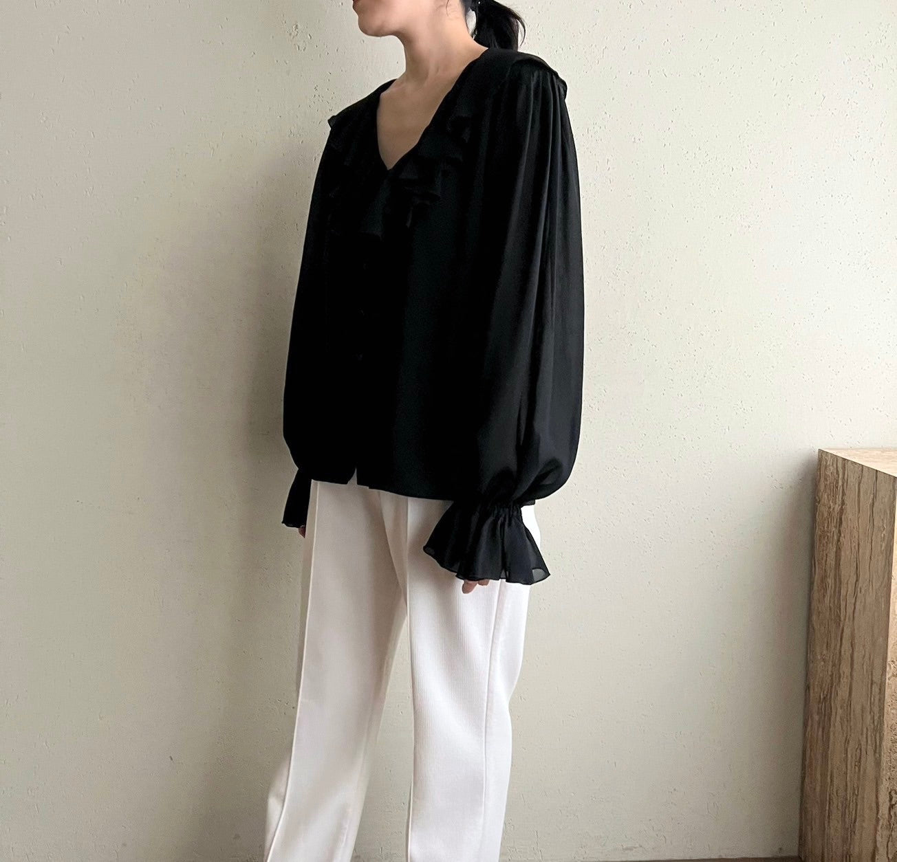 90s Ruffle Blouse Made in USA