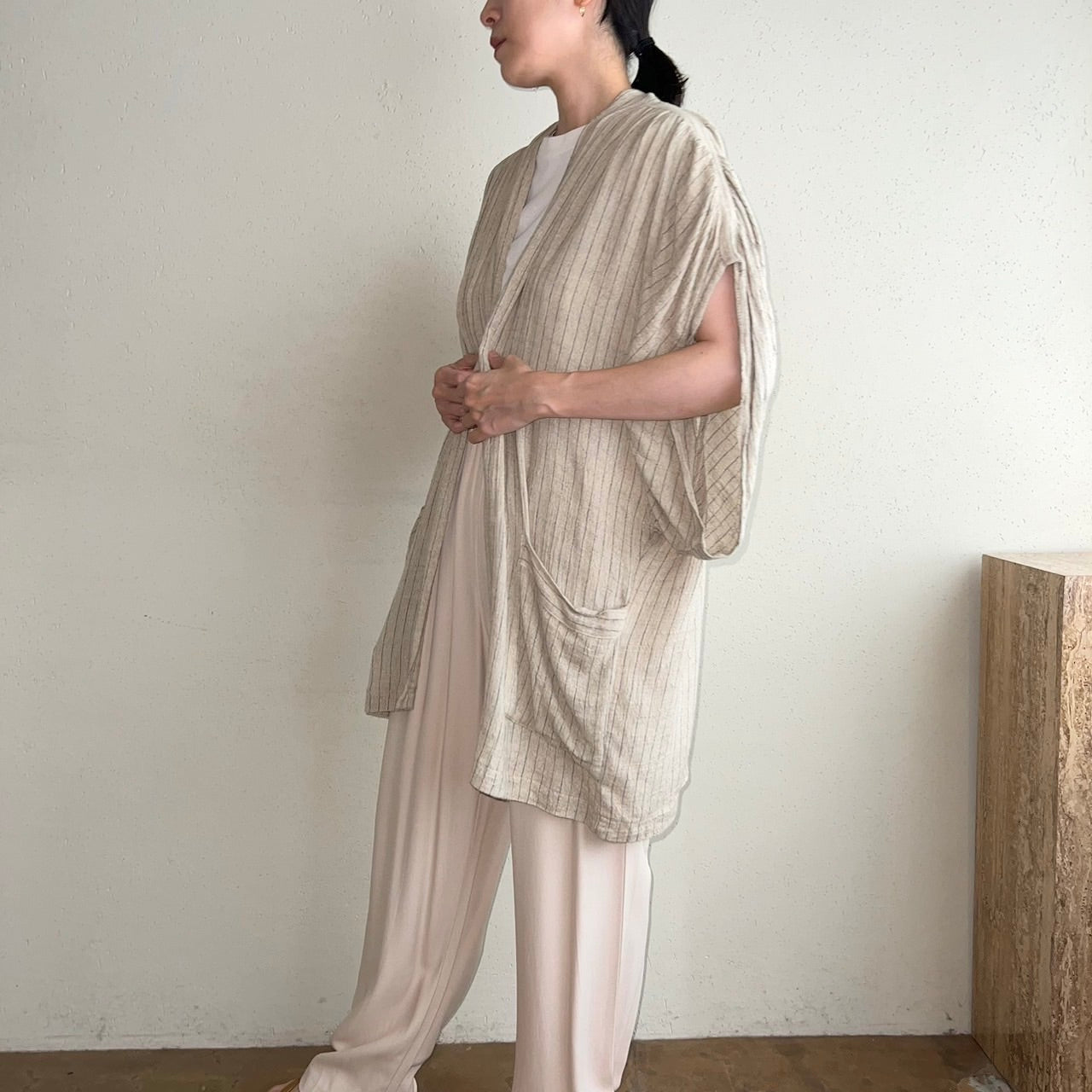 90s Striped Robe Made in USA