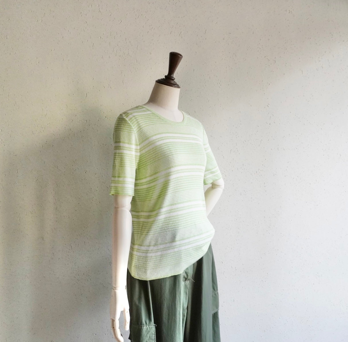 70s Green Striped Top