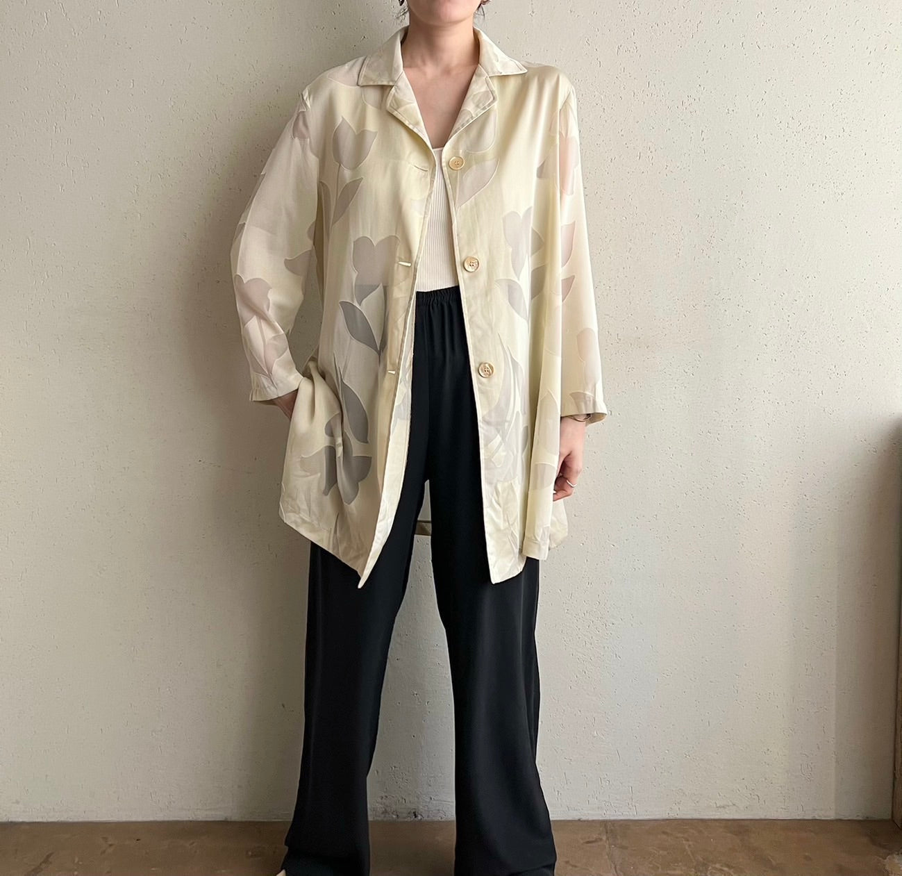 90s Sheer Shirt Jacket Made in Italy
