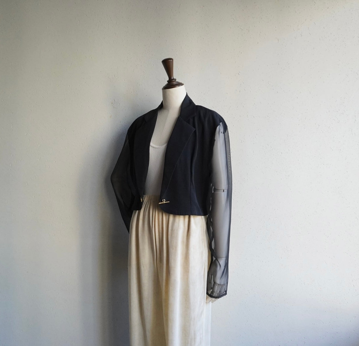 90s Sheer Sleeves Jacket,Blouse Made in USA