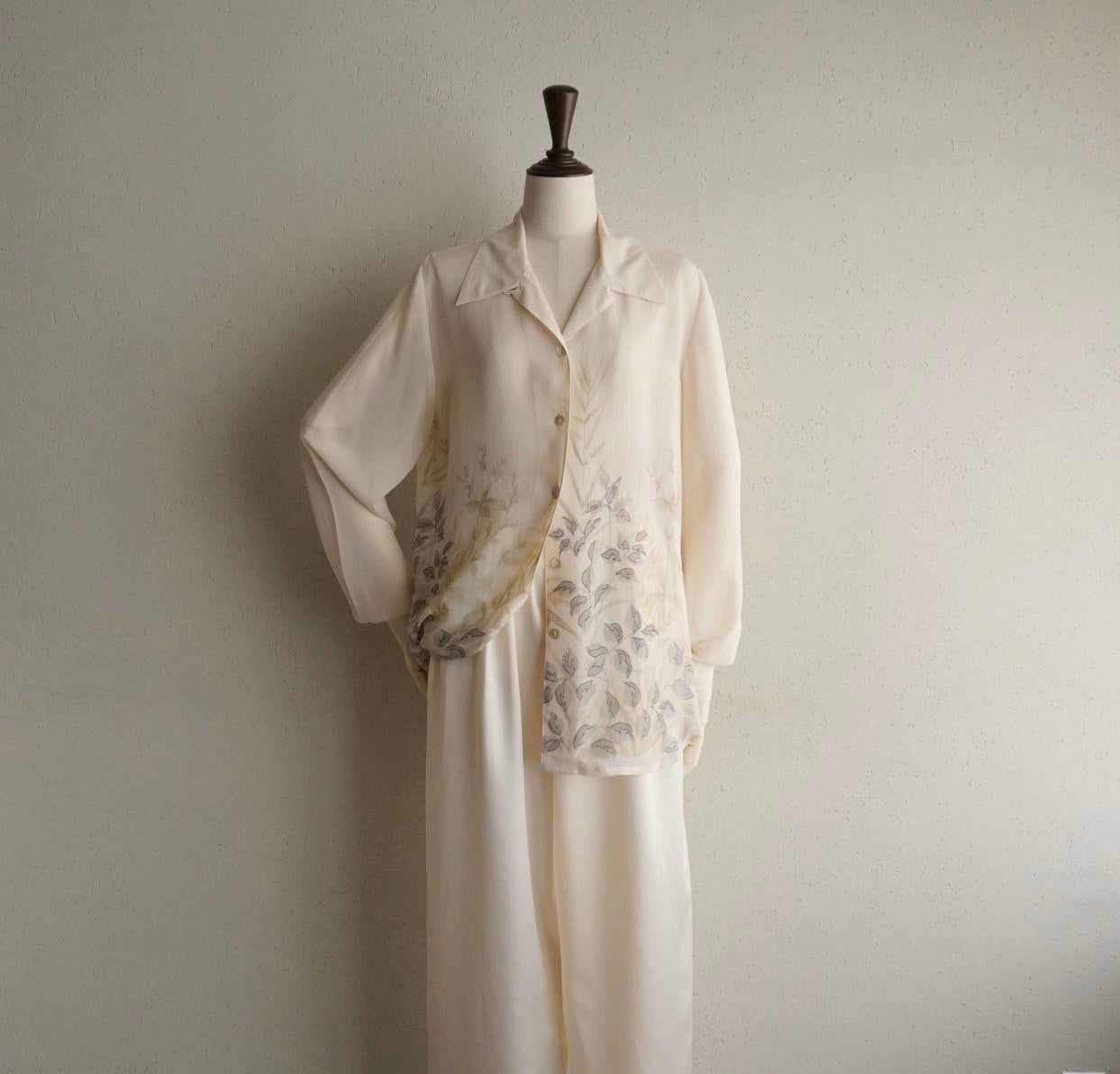 90s Silk Printed Sheer Shirt