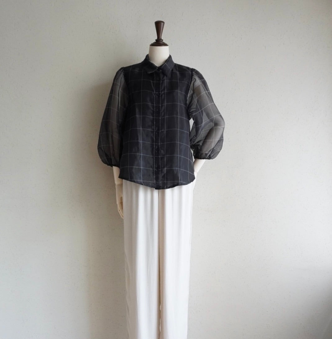 90s Black Sheer Shirt Product in Italy