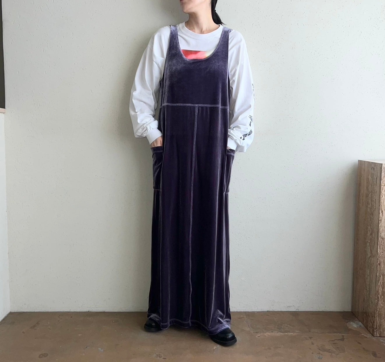 90s Velor Maxi Dress Made in USA Dead Stock