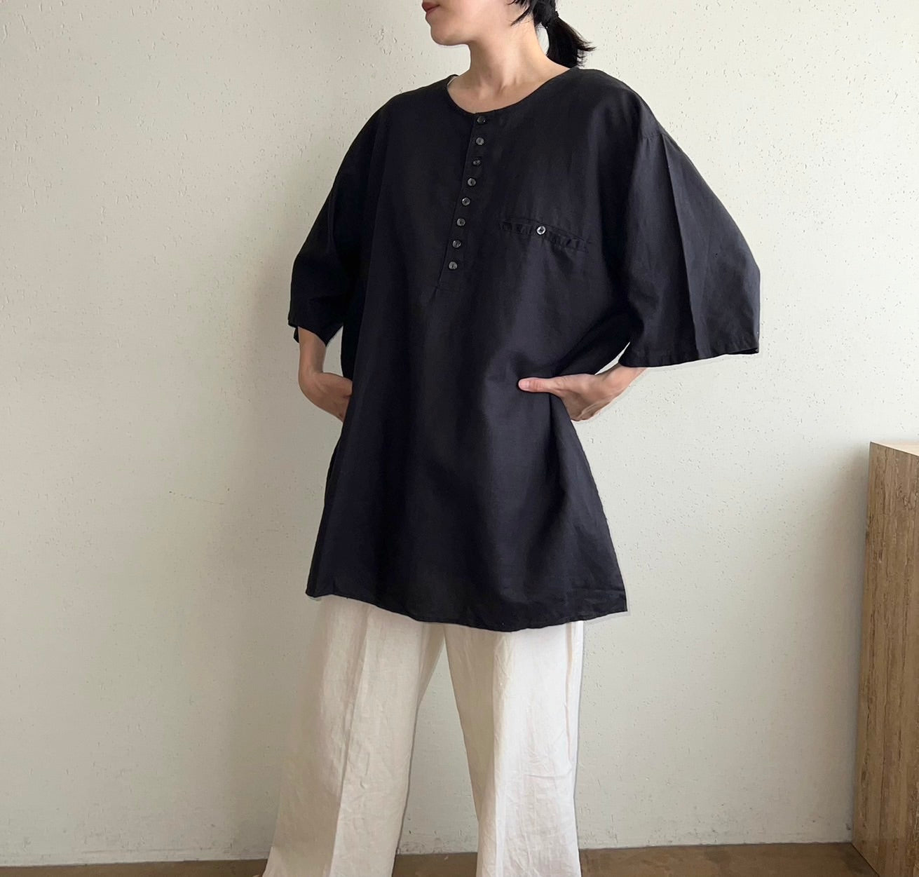 90s Oversized Linen Top