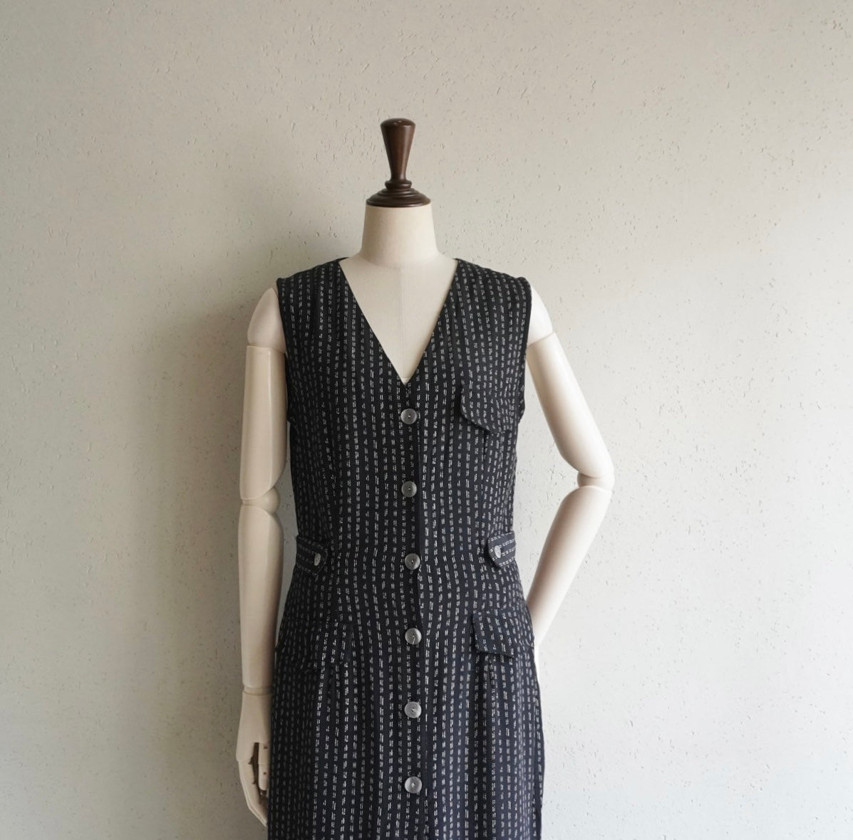 90s Sleeveless Printed Dress Made in Canada