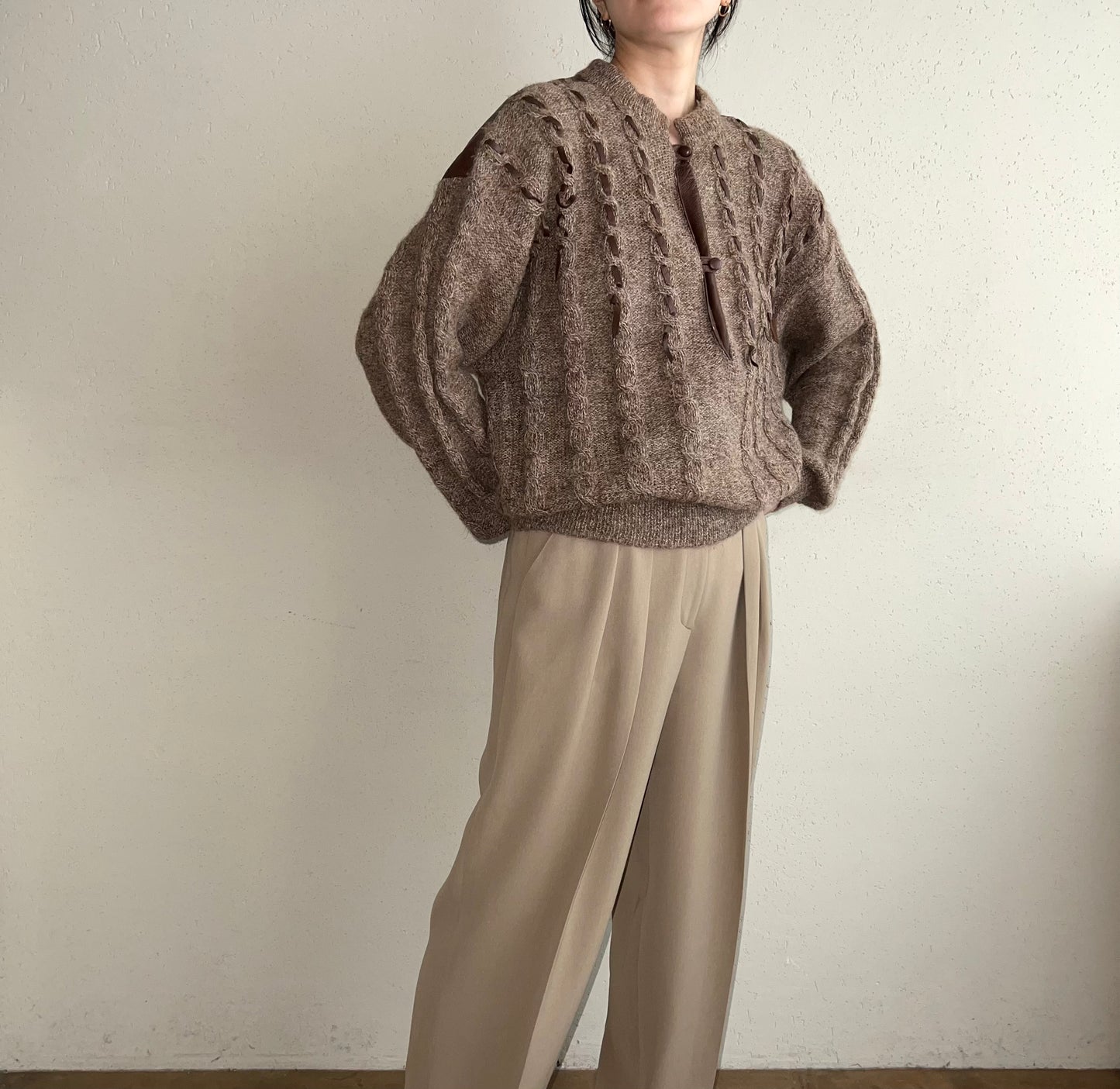 80s Leather Design Knit