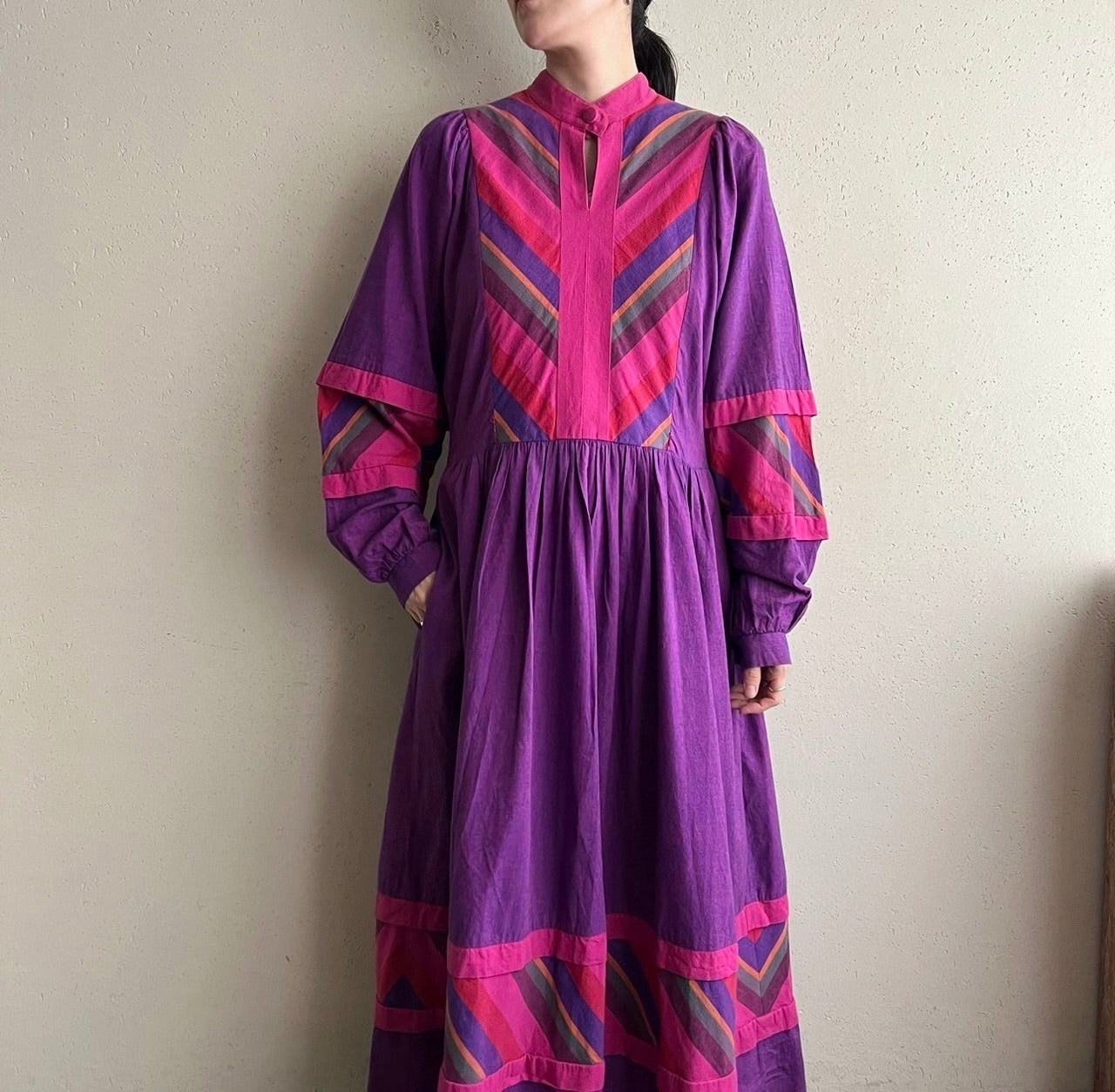80s "Westfalenstoffe" fabric Dress Made in W.Germany