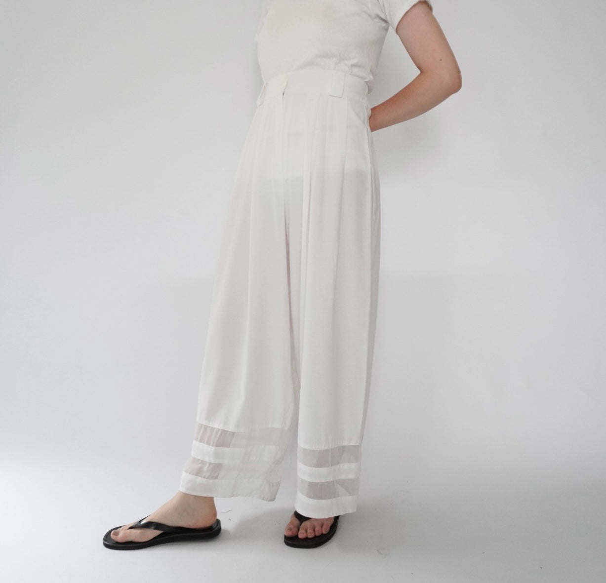 90s Design Wide Pants Made in France