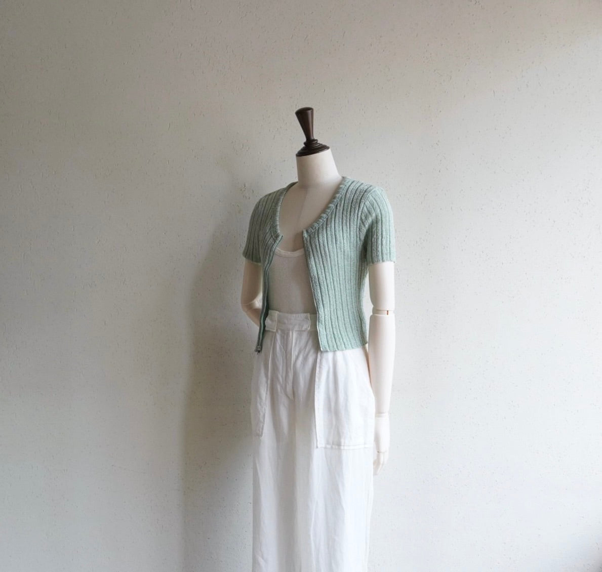 80s Ribbed Zip Top