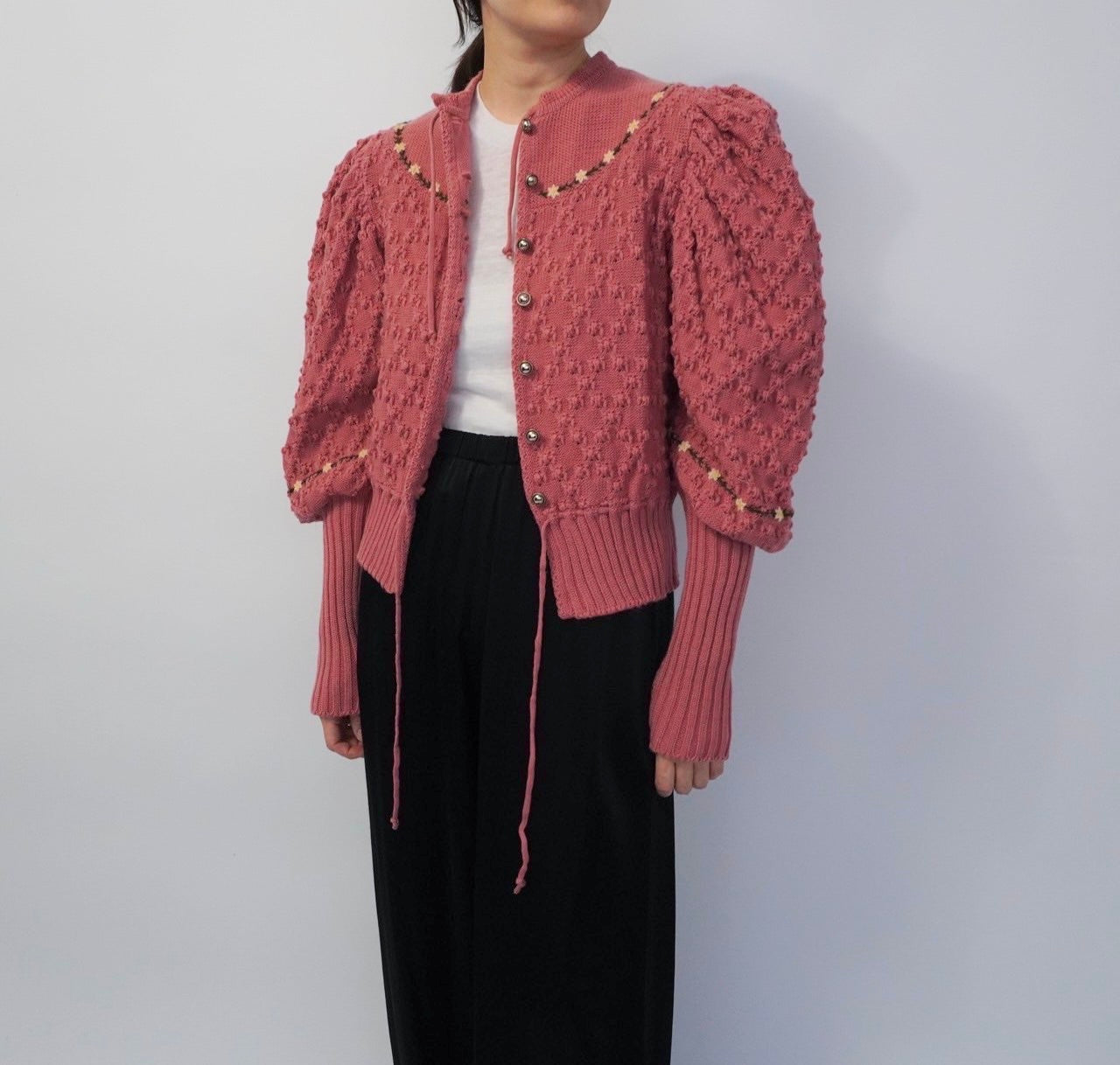 80s Embroidery Knit Cardigan