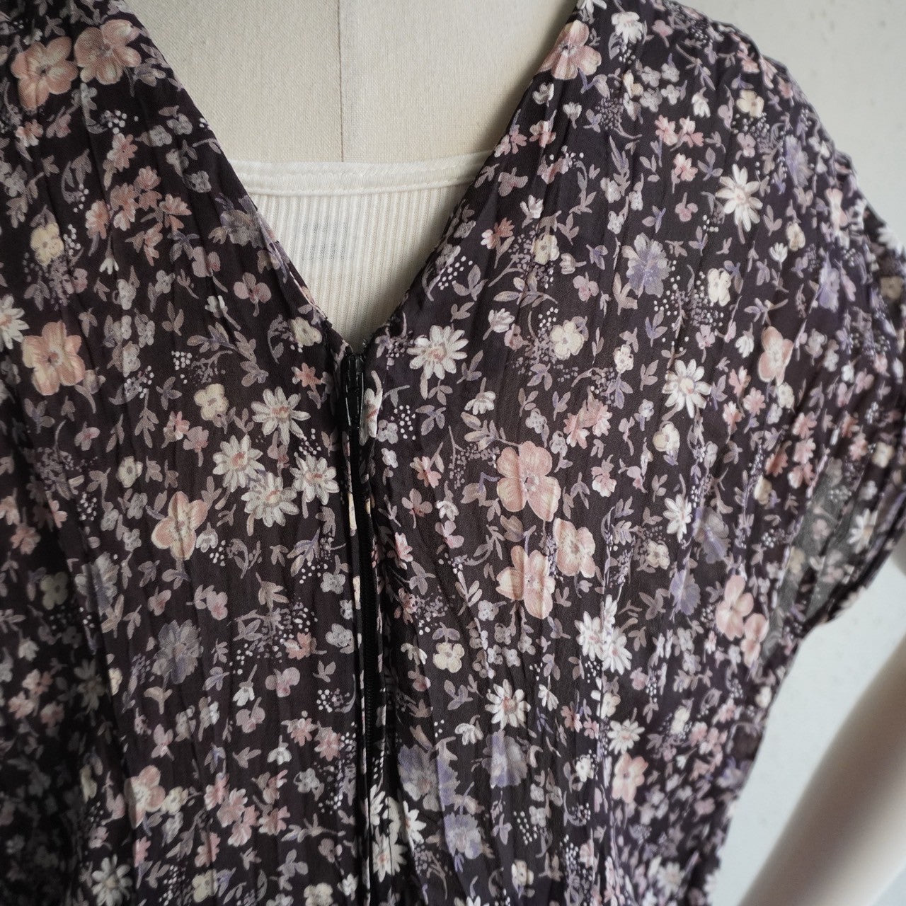 80s Printed Maxi Dress Made in USA