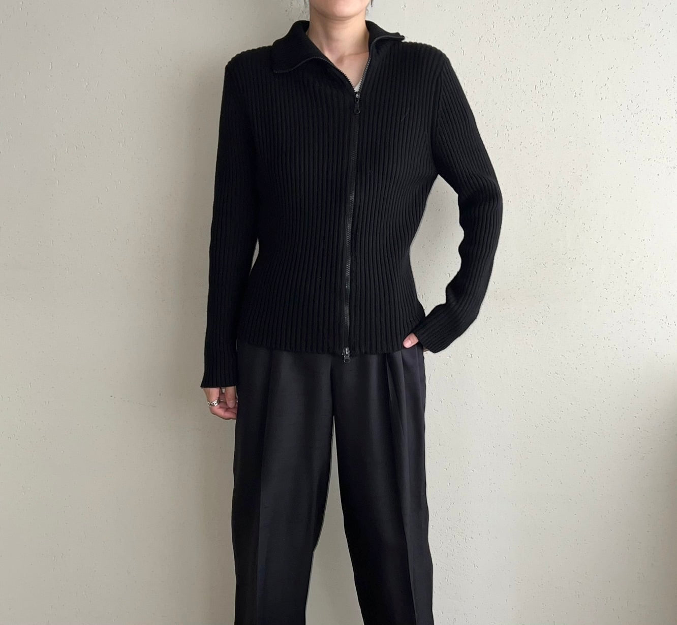 90s Zipped Knit Top