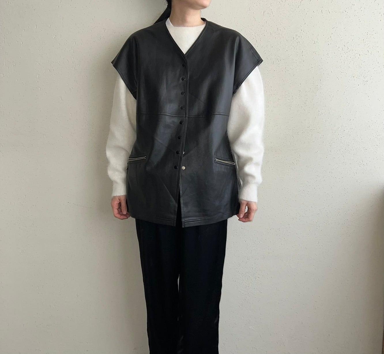 90s Faux Leather Vest