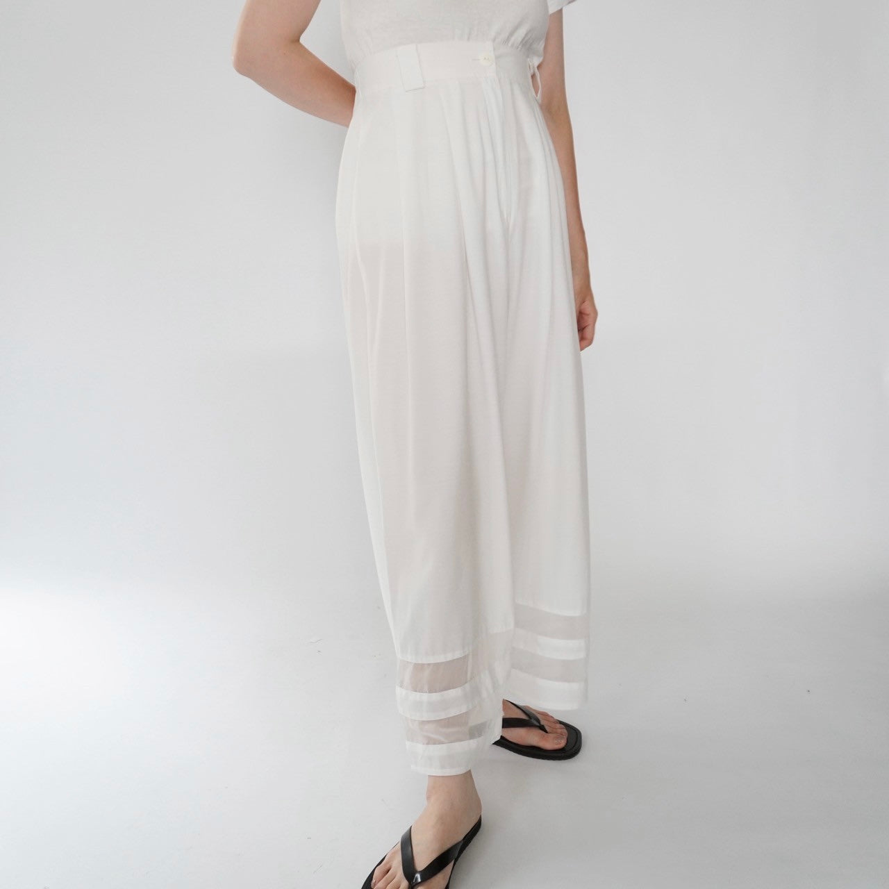 90s Design Wide Pants Made in France