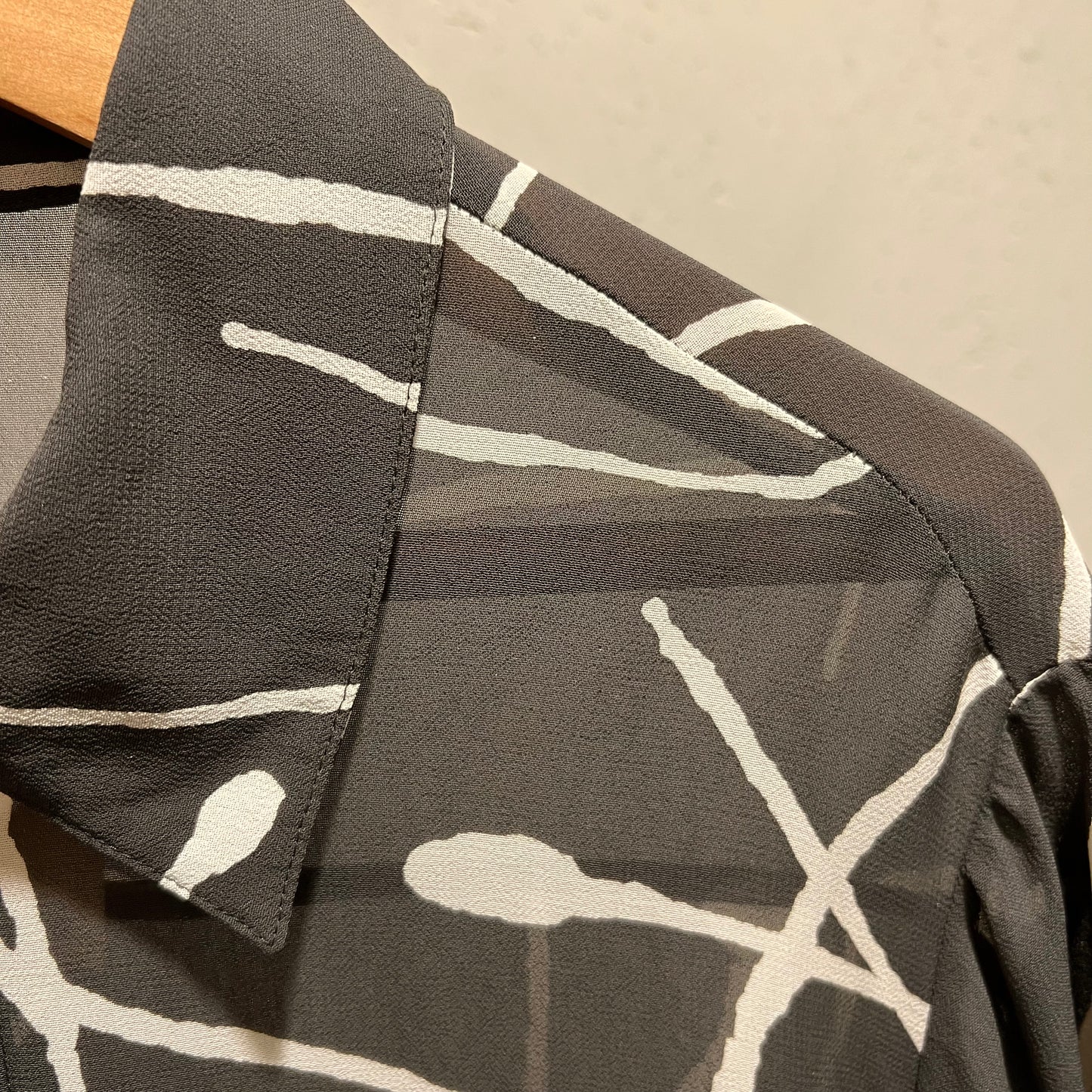 90s Sheer Printed Long Shirt