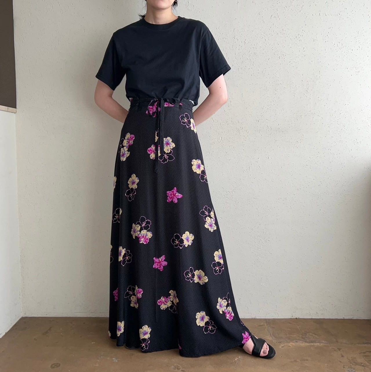 80s EURO Printed Maxi Skirt