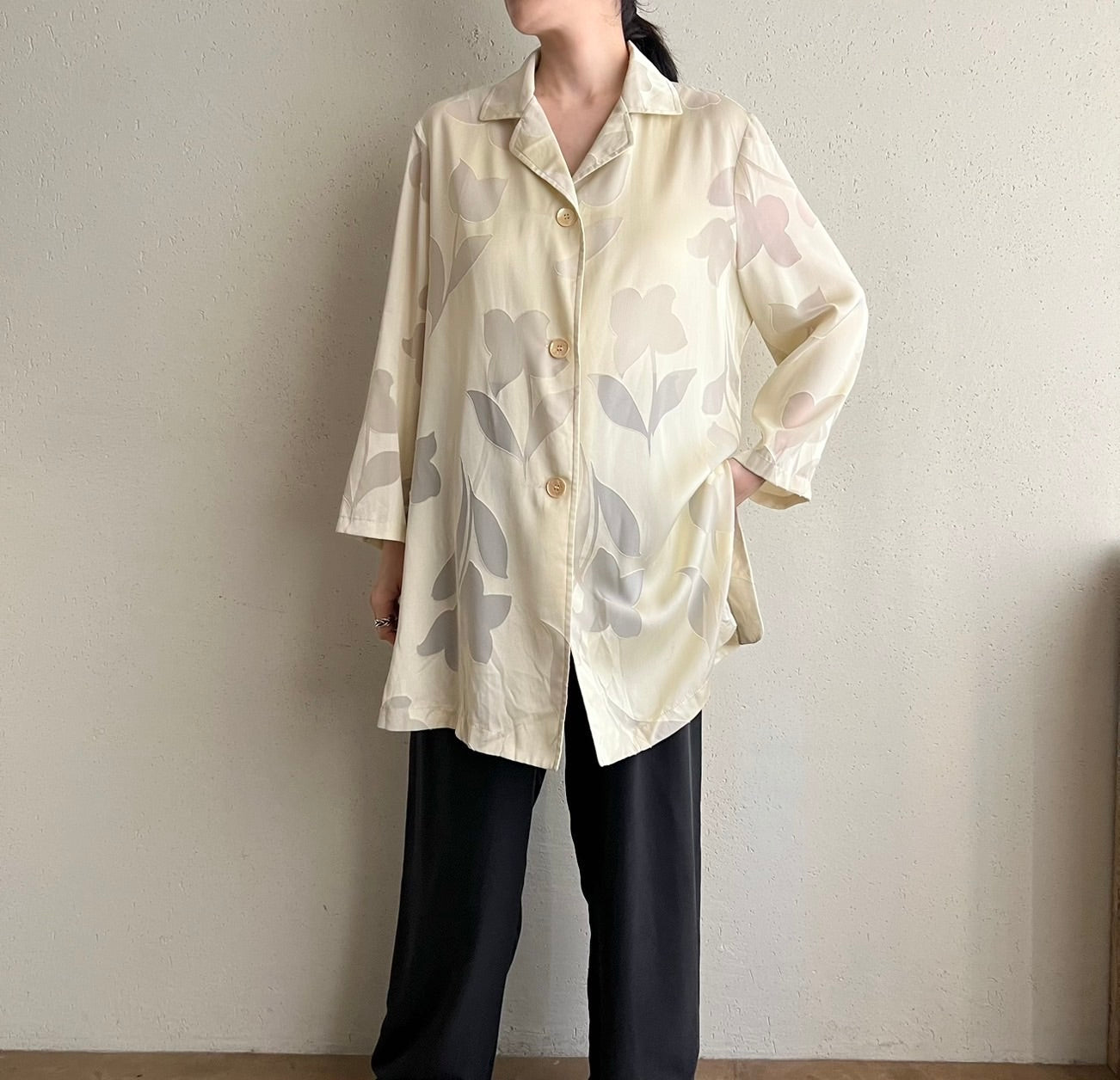 90s Sheer Shirt Jacket Made in Italy