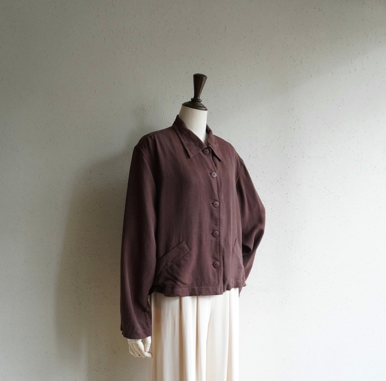 90s Silk Brown Shirt
