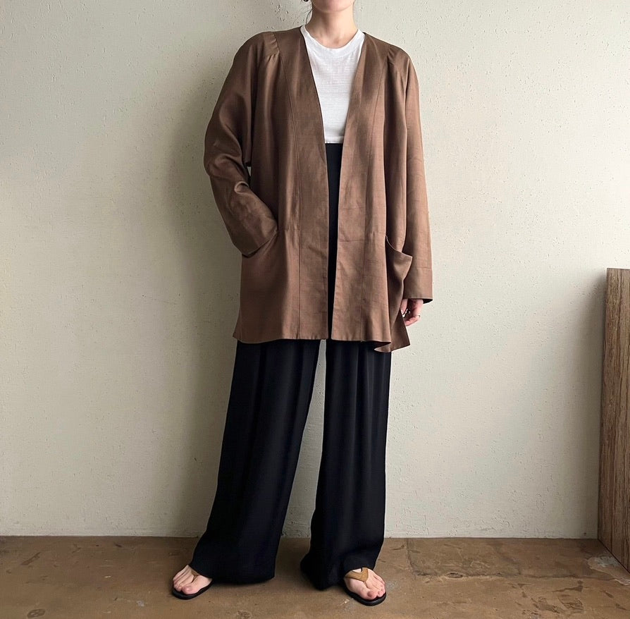 80s Silk Linen Jacket Made in Canada