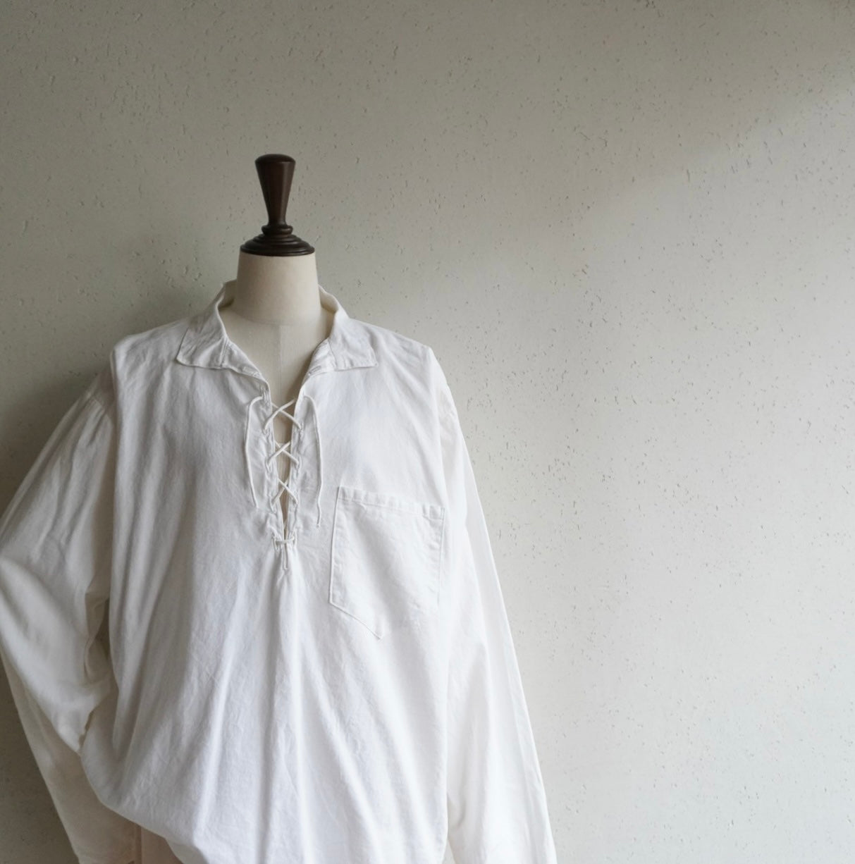 80s Lace up Shirt Made in Greece