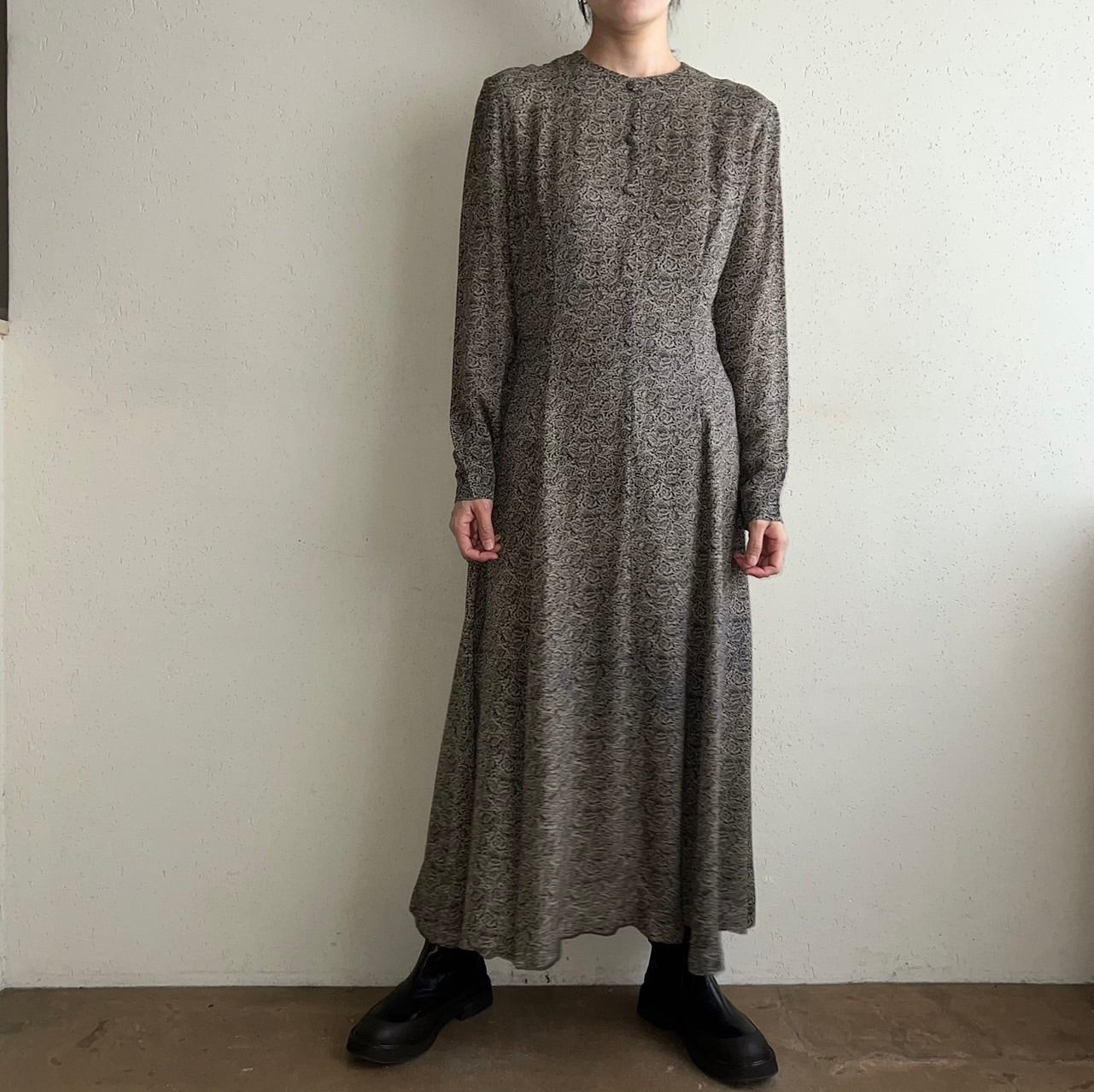 90s Silk Printed Dress