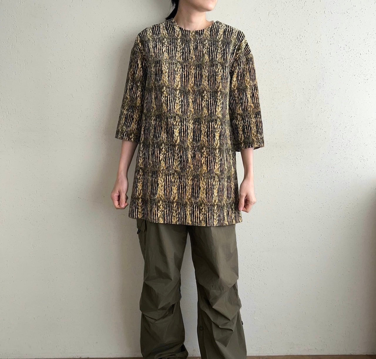 70s Printed Velor Top