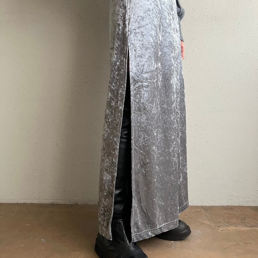90s Velour Slit Skirt Made in USA