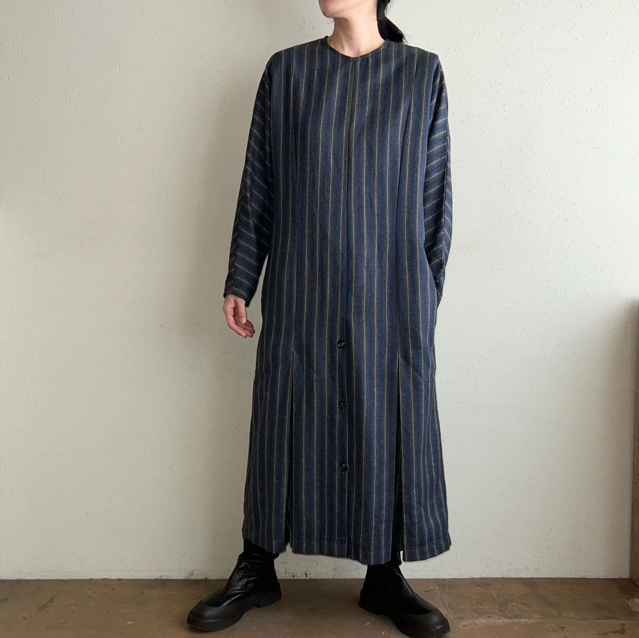 90s Striped Wool Dress Made in Italy