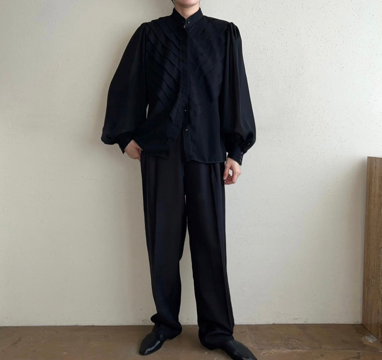 90s Pleated Design Blouse Made in USA