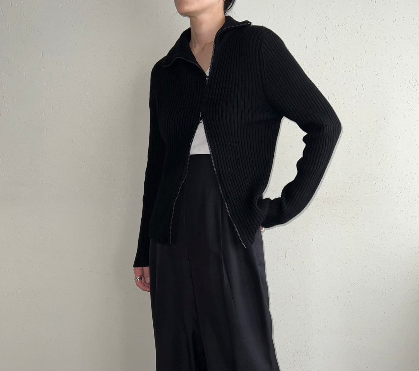 90s Zipped Knit Top
