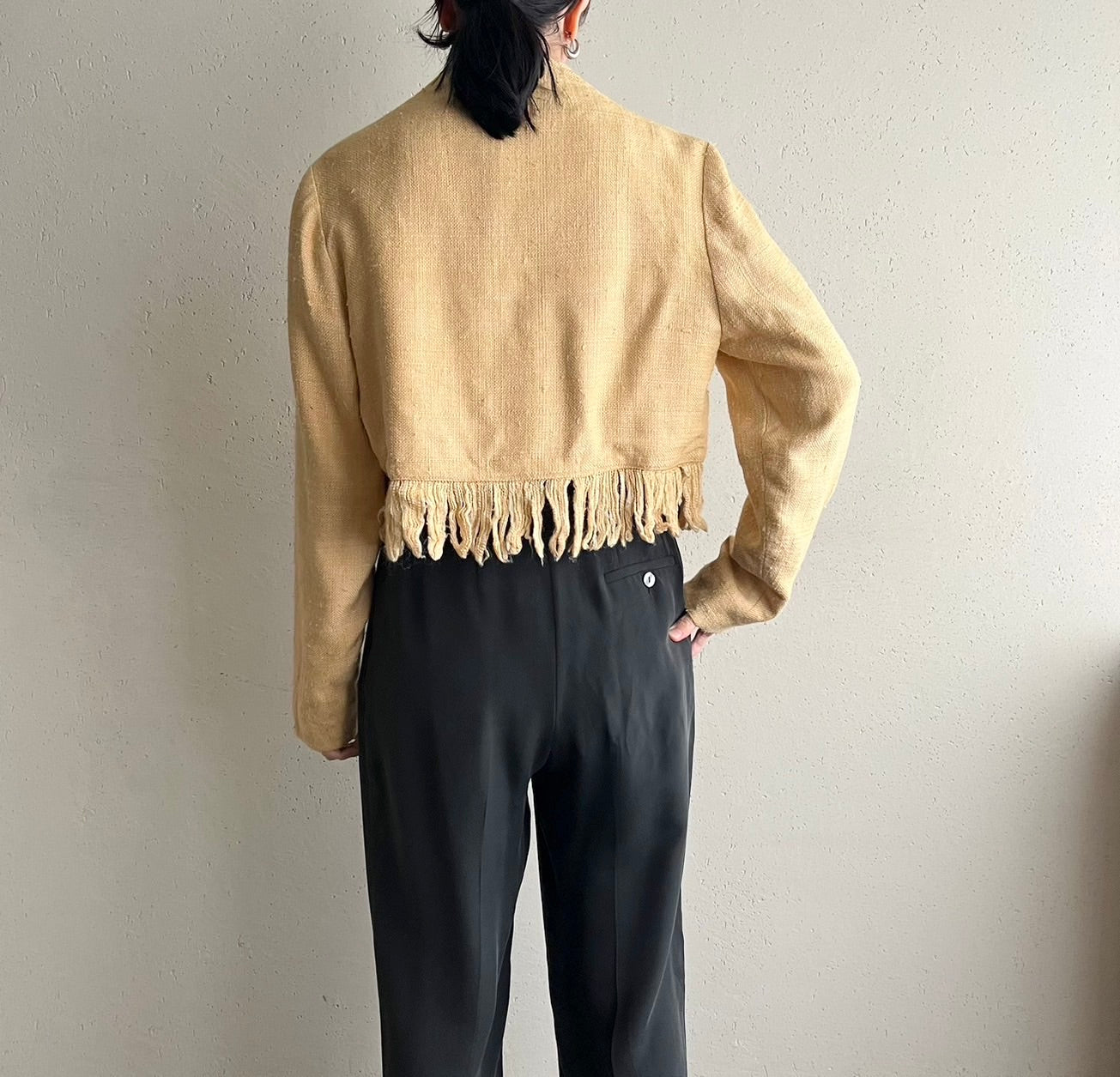 80s Fringe Cropped Jacket Made in USA