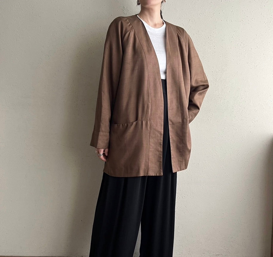 80s Silk Linen Jacket Made in Canada