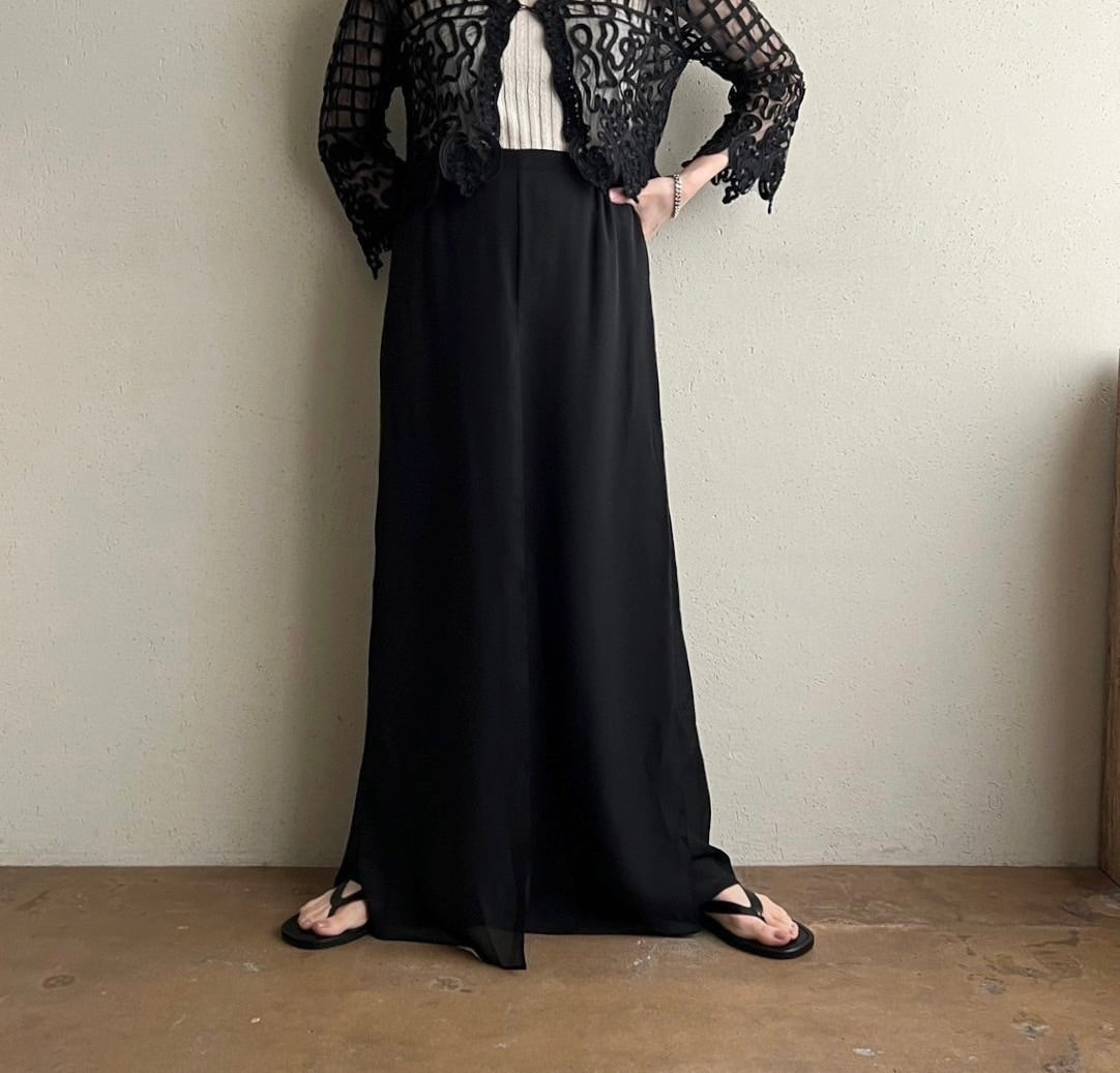 90s Slit Design Wide Pants