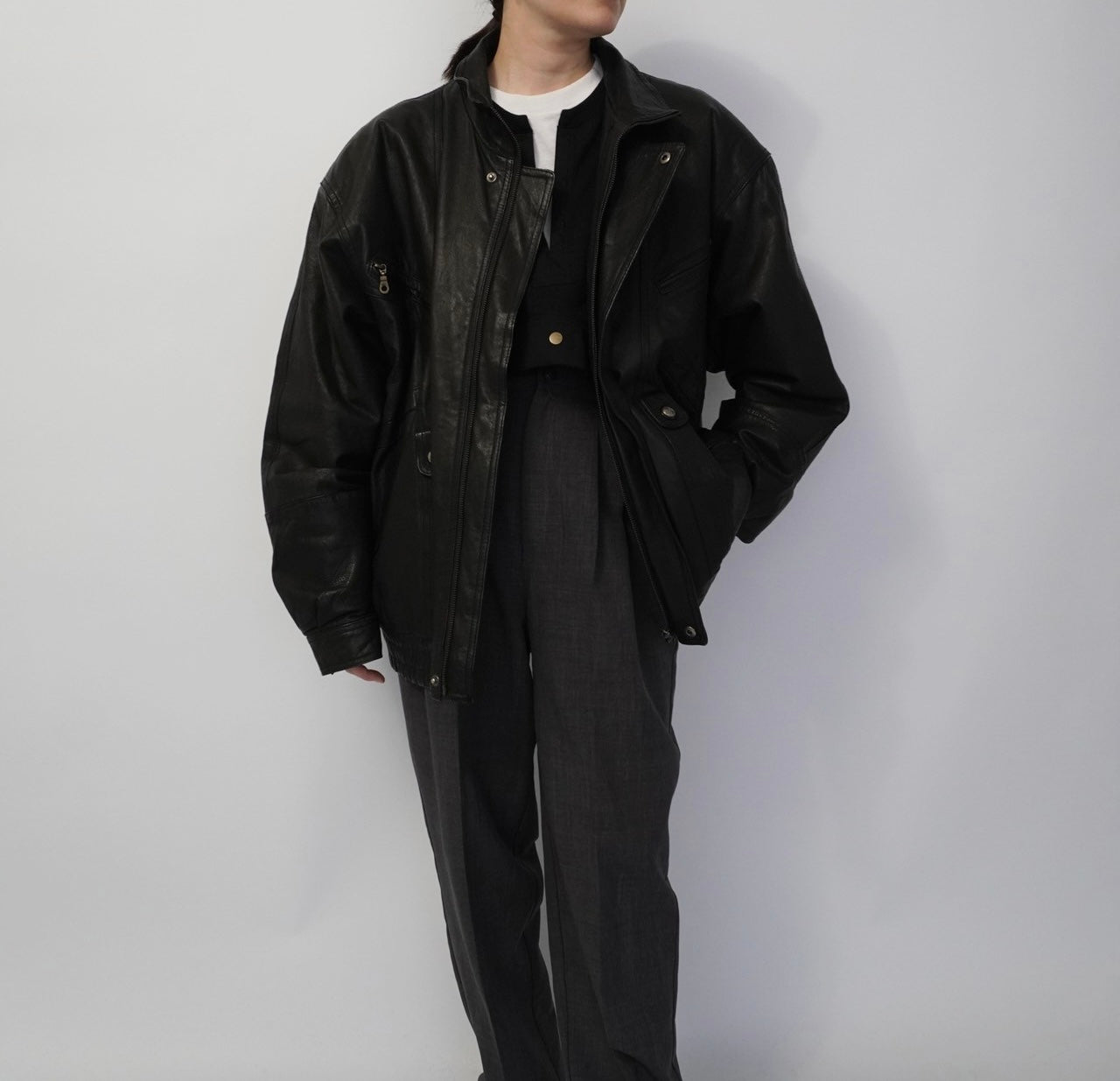 80s Black Leather Jacket