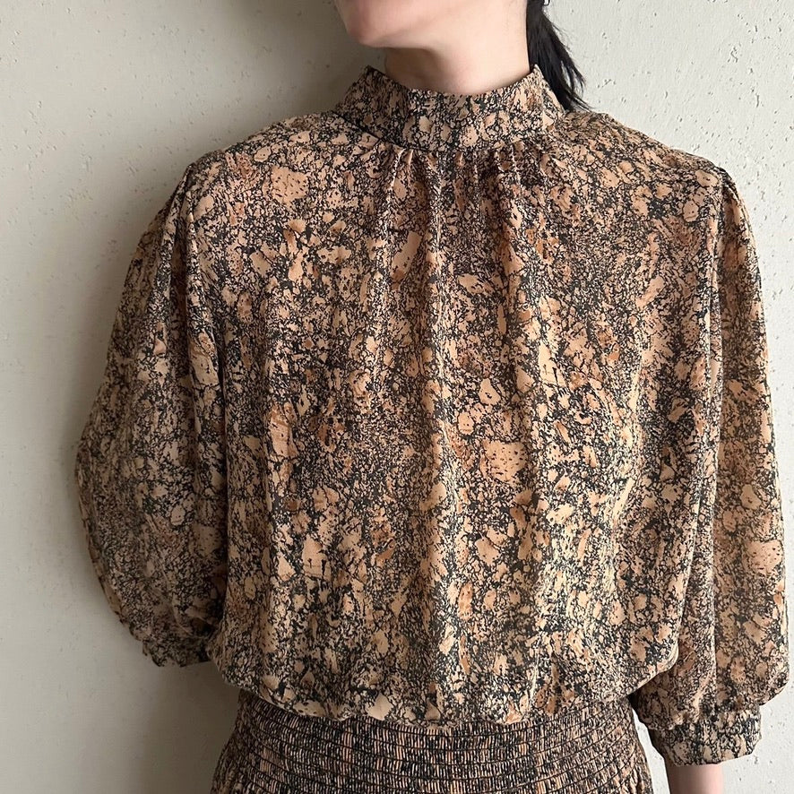 80s Printed Dress Made in USA