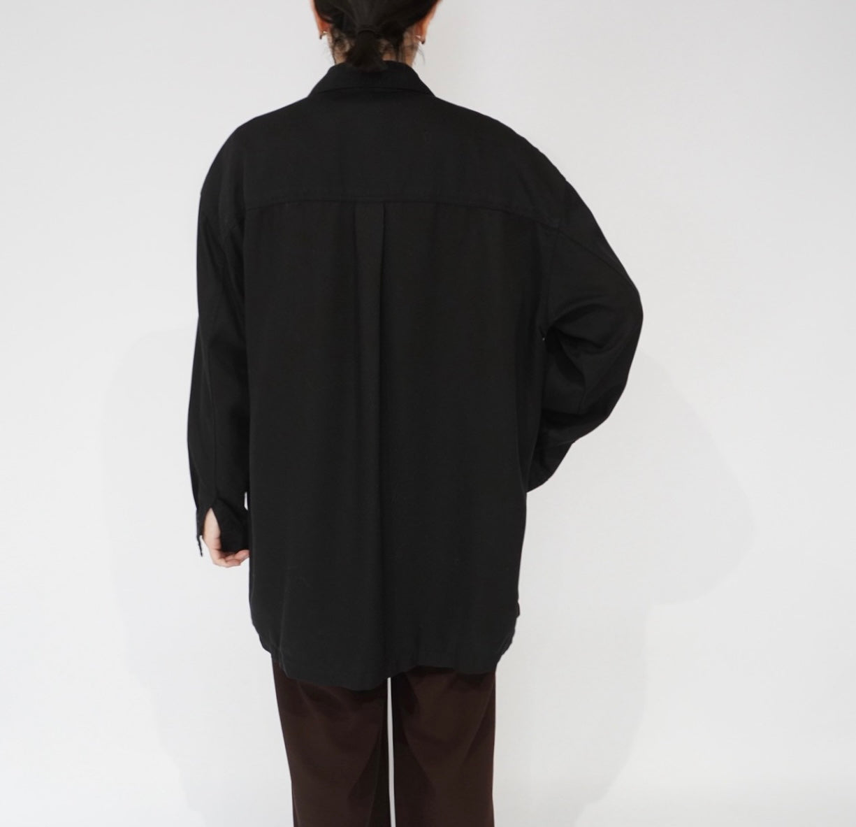 90s Rayon Zip Shirt Jacket