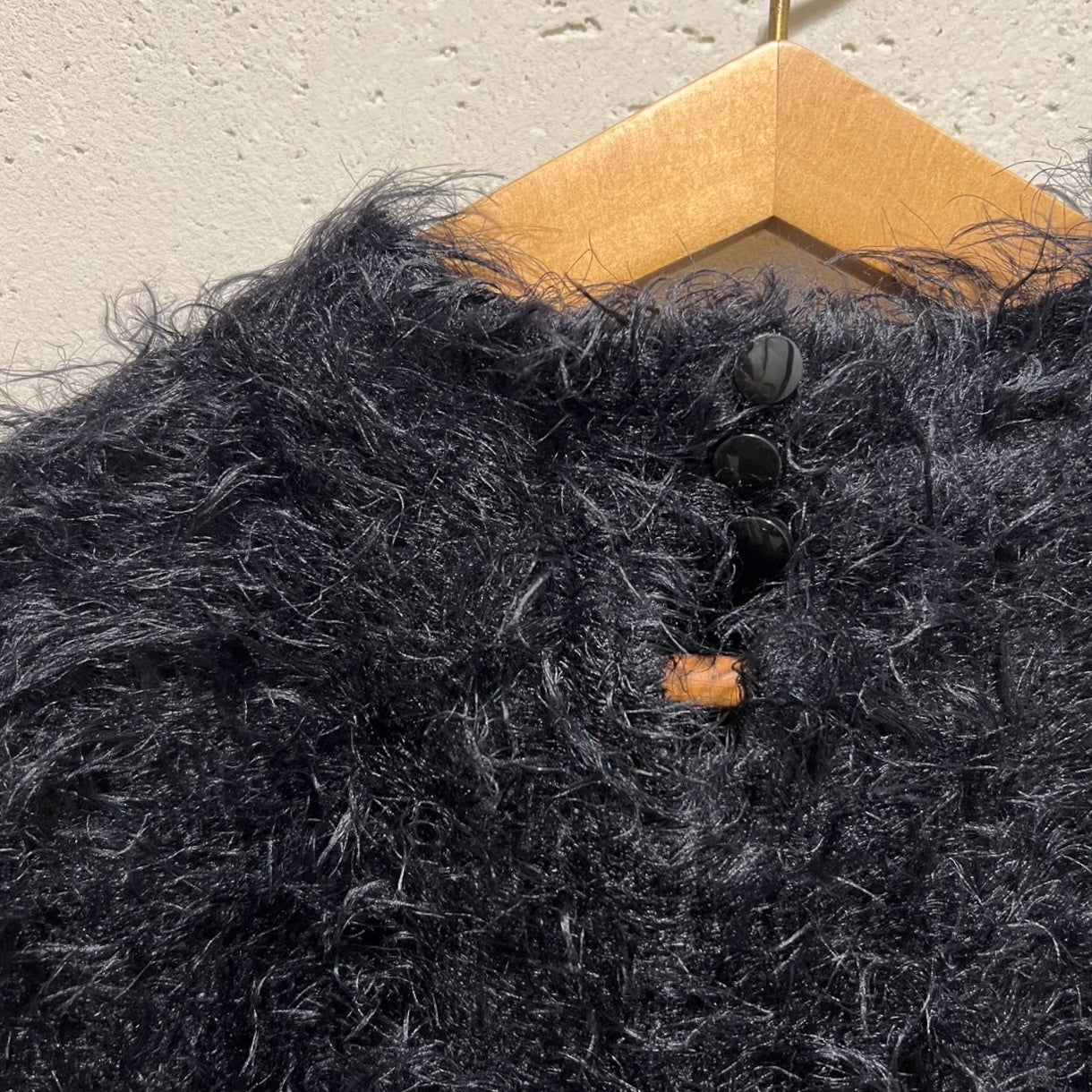 90s EURO Black Shaggy Top