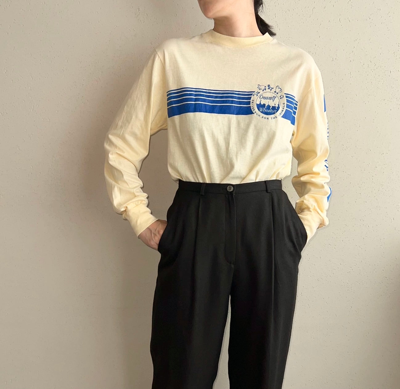 80s Printed Long T-shirt Made in USA