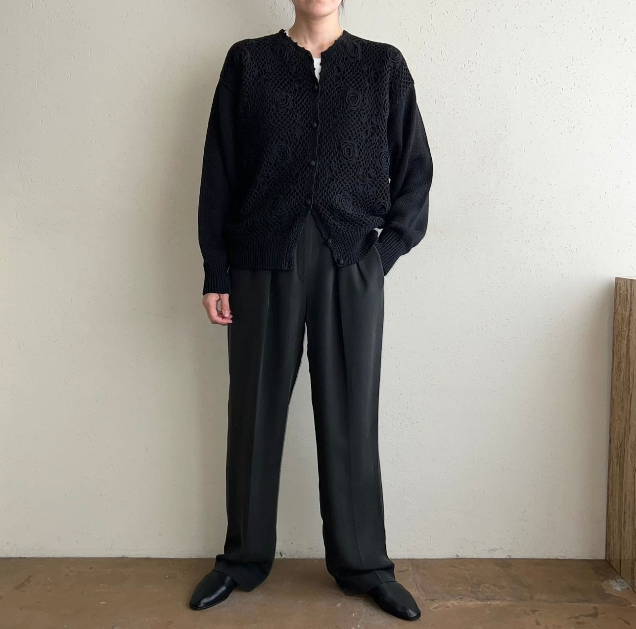 90s Cotton Design Knit Cardigan