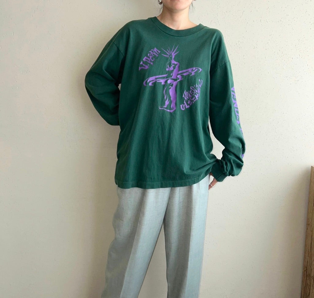 90s Printed Long T-shirt Made in USA