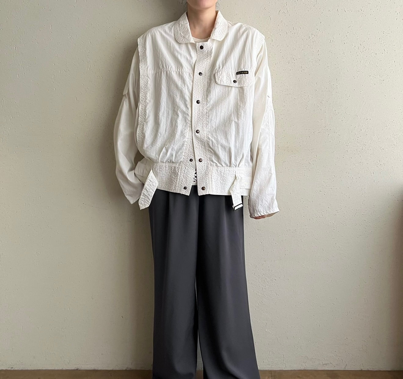 80s White Design Light Jacket