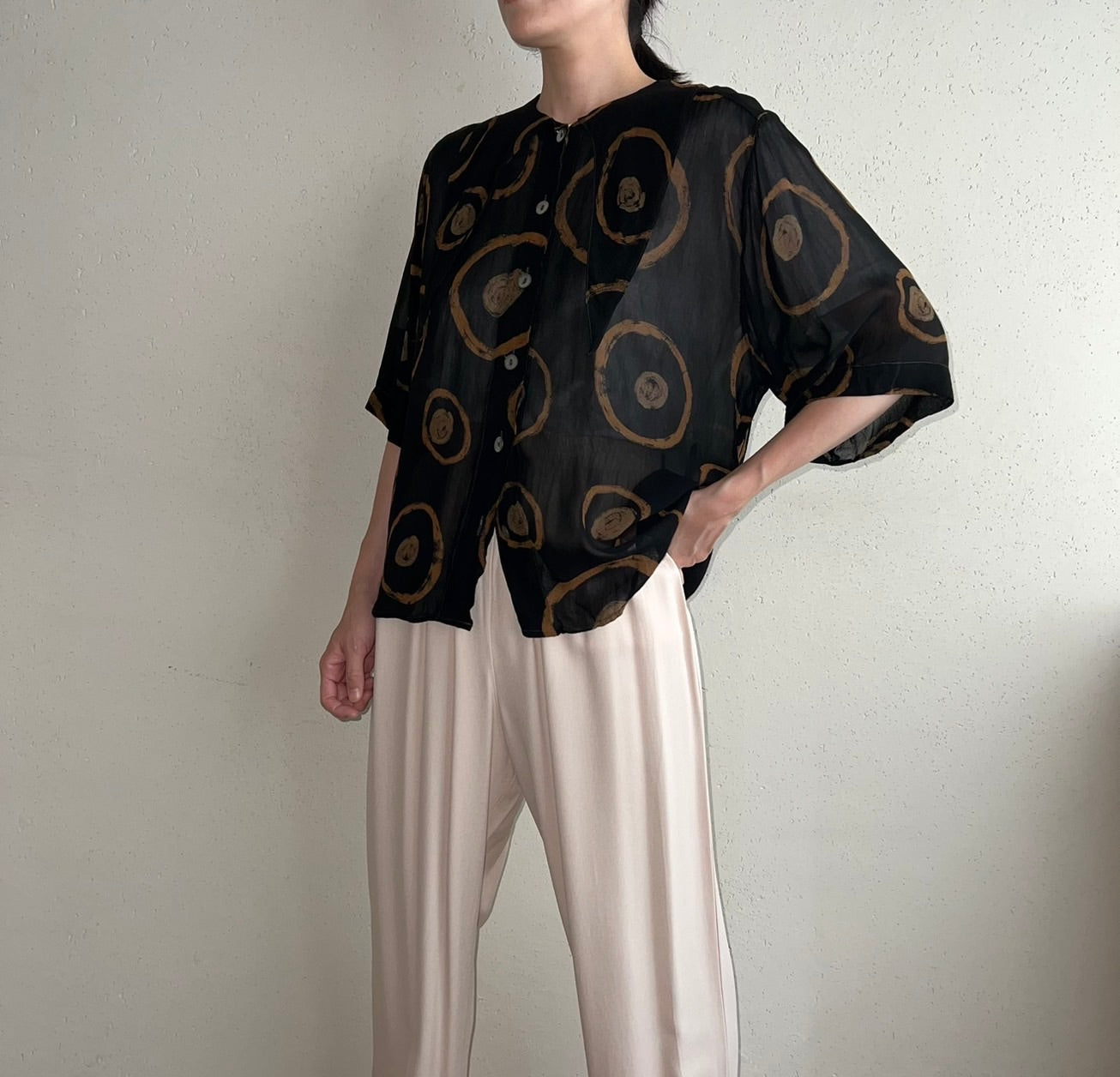 90s EURO Printed Blouse