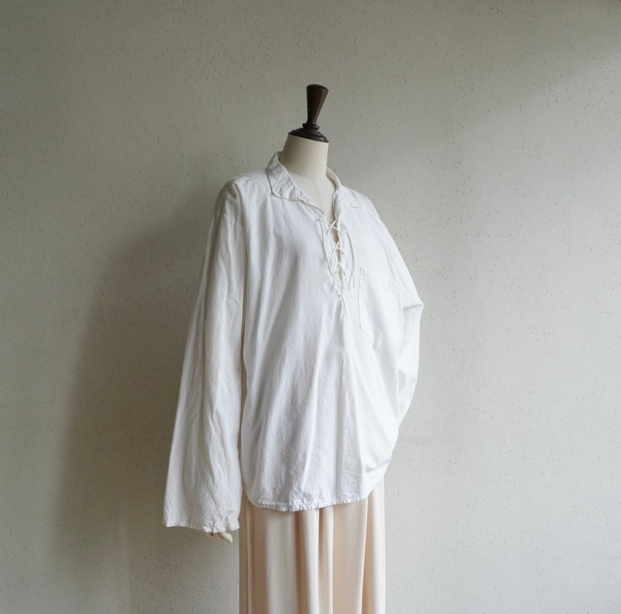 80s Lace up Shirt Made in Greece