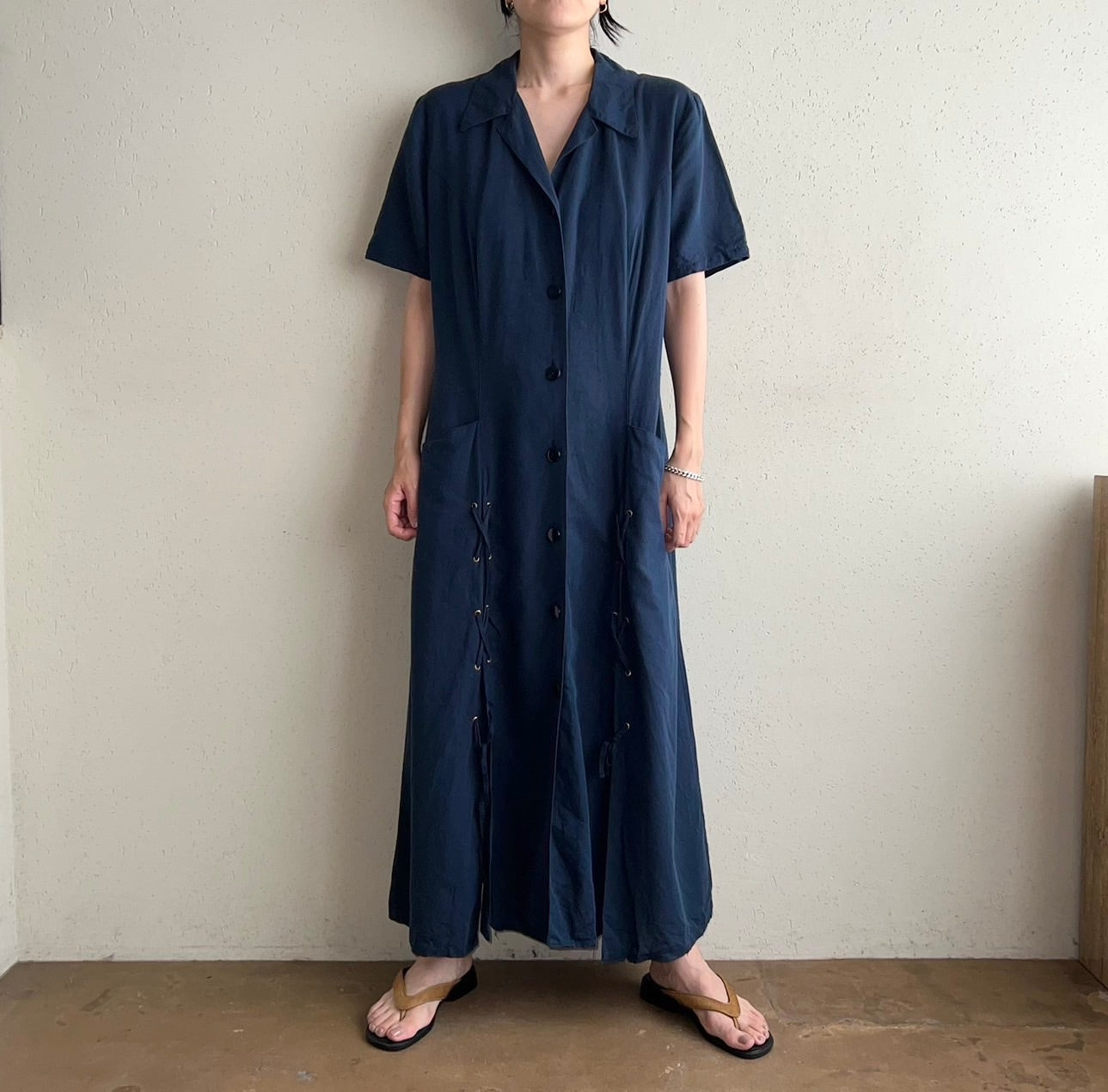 90s Lace up Dress Made in Italy
