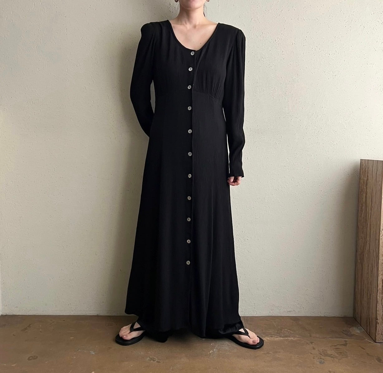 90s Black Maxi Dress Made in USA