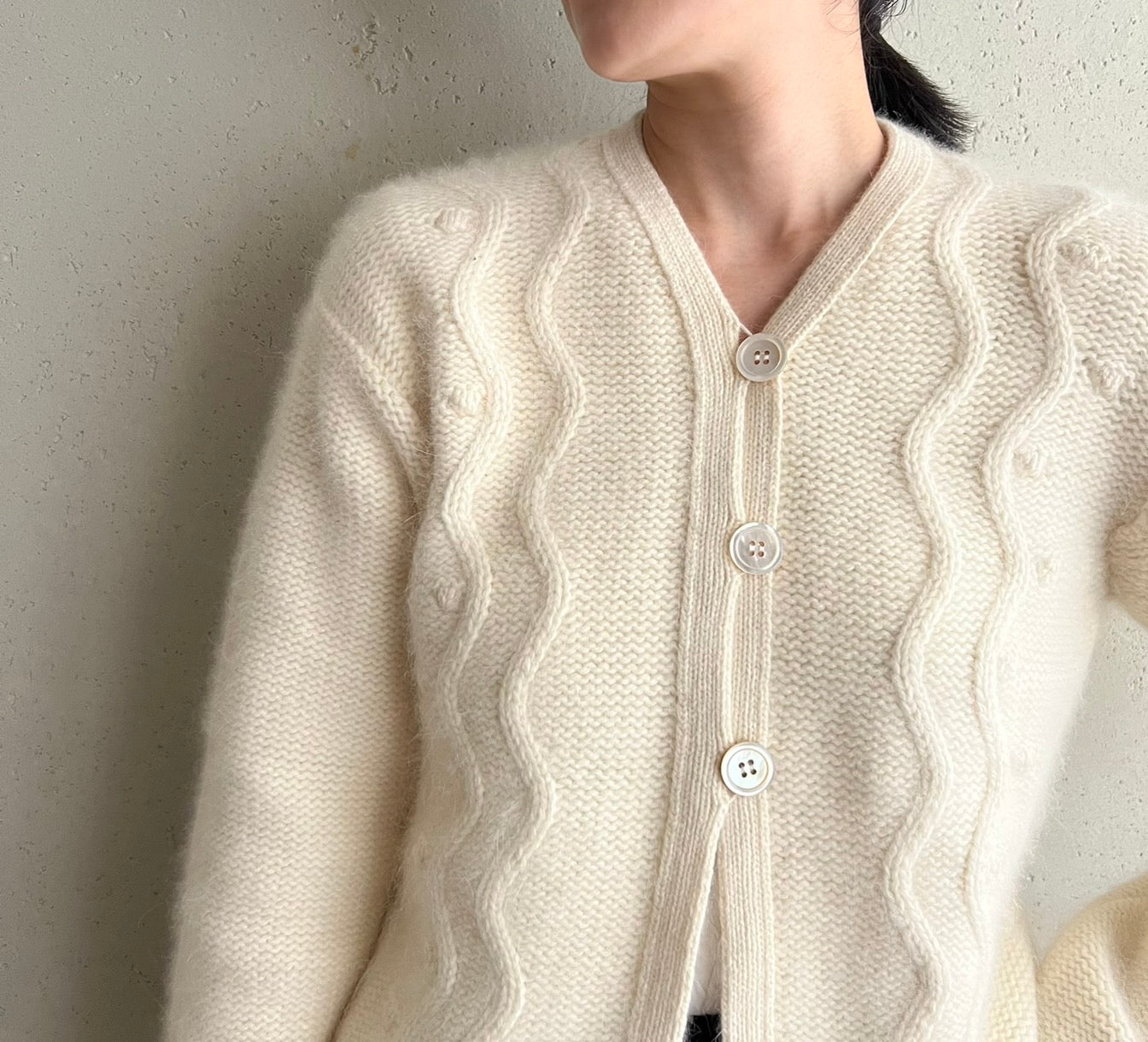 90s Angora Mohair Knit Cardigan Made in Spain