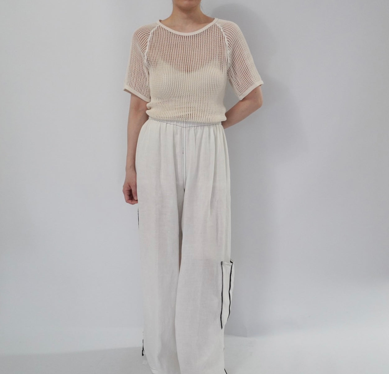 90s Linen Wide Pants