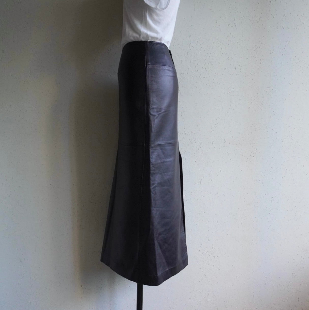 90s Black Leather Skirt